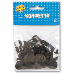 Конфетти Круги тишью Черные 1,5см 10гр/G