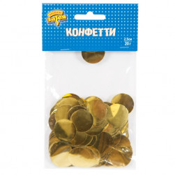 Конфетти Круги фольг золото 2,5см 20гр/G