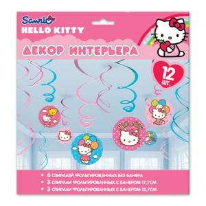 Логотип «Спираль фольг Hello Kitty 46-60см 12шт/A»