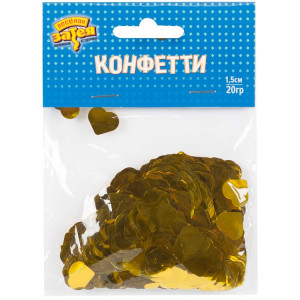 Логотип «Конфетти Сердца фольг золото 1,5см 20грG»