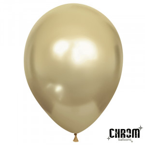 Логотип «Шар (12''/30 см), Белое золото, хром, 50 шт.»